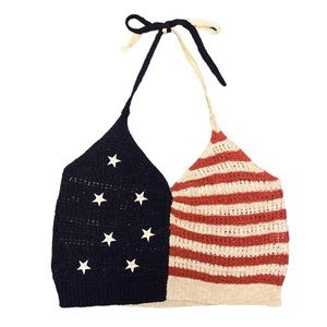 American Eagle Outfitters American Crochet Halter Crop top